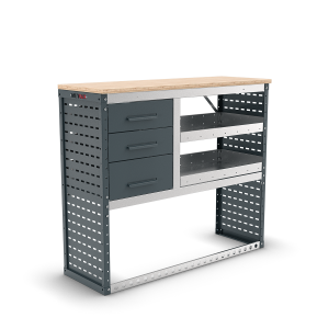 Worktop Module - 3 Drawer/ 2 Shelf Unit - 1250w x 435d x 1050h 